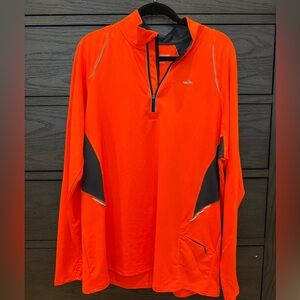 Brooks Men's orange quarter zip performance pullover
